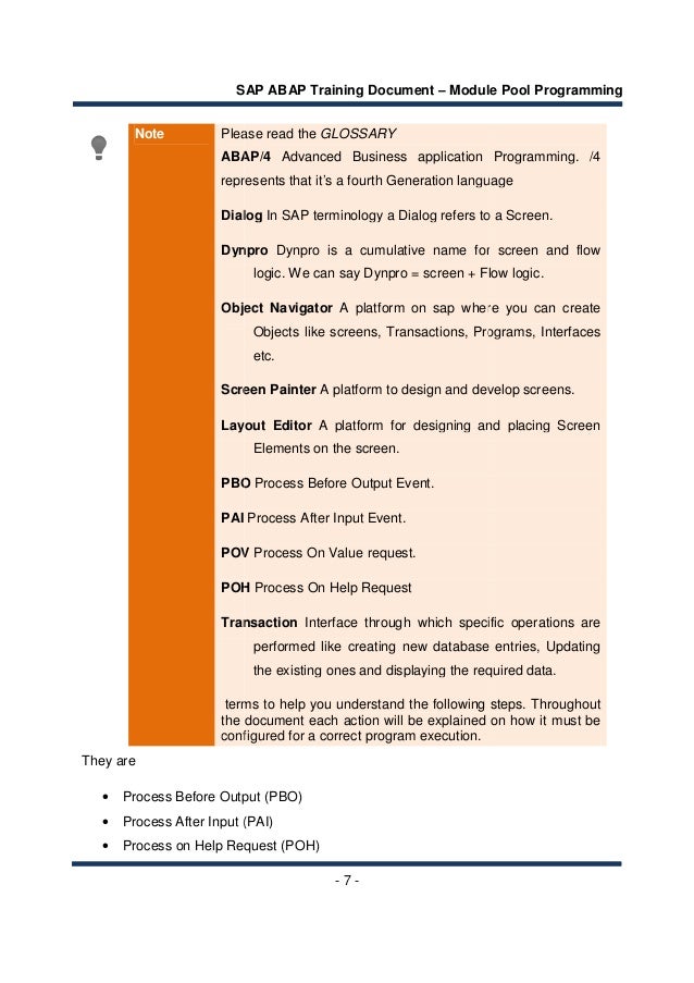 Module Pool Programming In Abap Pdf